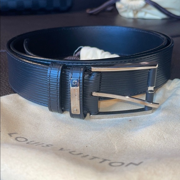 Brand New Black Louis Vuitton Epi Leather Belt